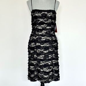 JS Collections NWT black spaghetti strap lace dress size 4